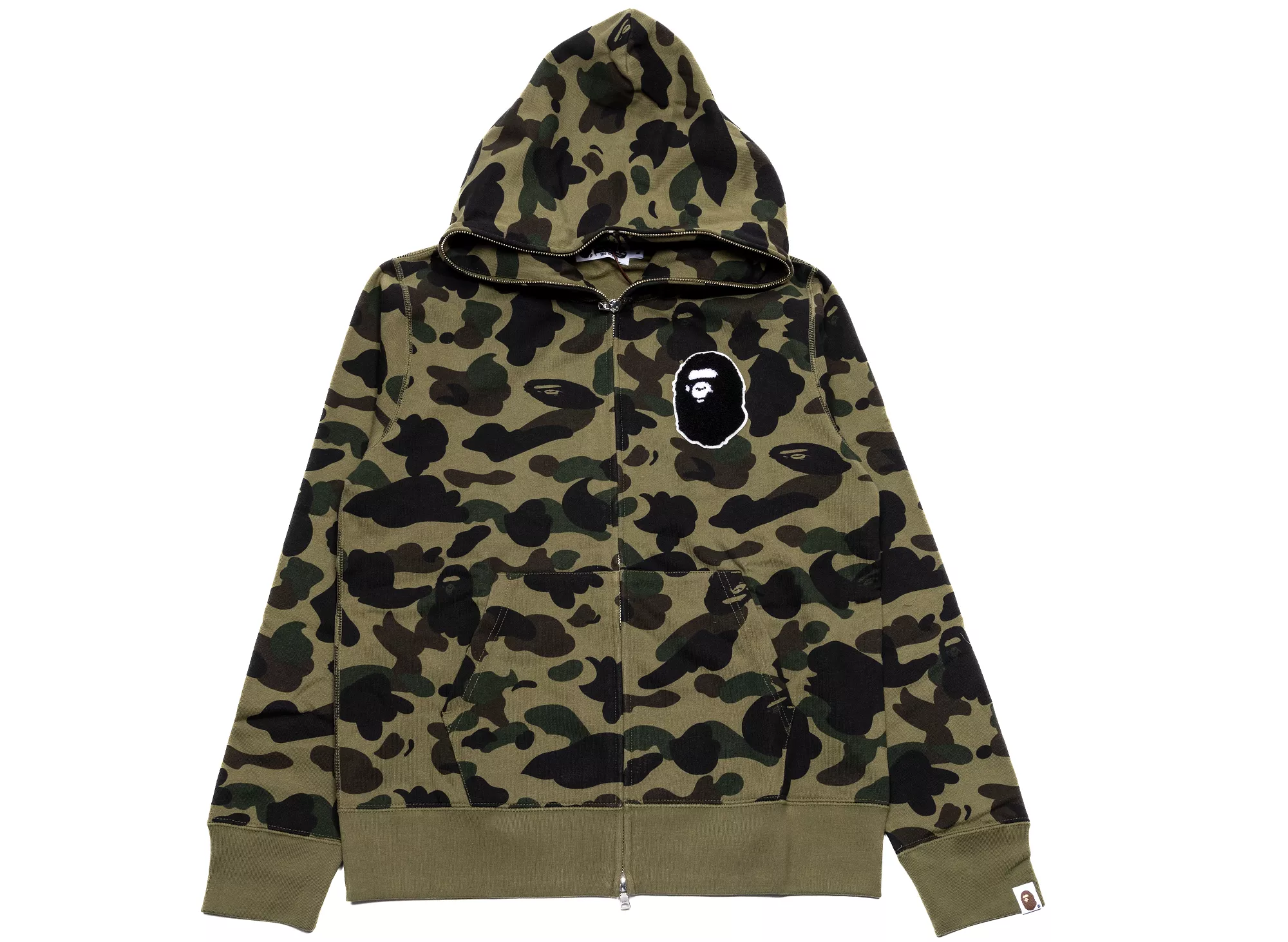 A Bathing Ape 1st Camo Full Zip Hoodie in Green xld