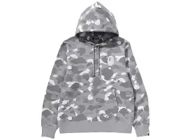 A Bathing Ape City Camo Large Ape Head Pullover Hoodie in Gray xld