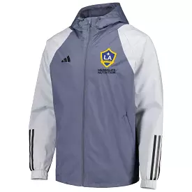 adidas Men's LA Galaxy Tiro 23 All-Weather Raglan Hoodie Grey