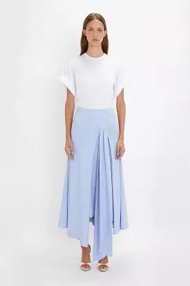 Asymmetric Tie Detail Skirt In Frost