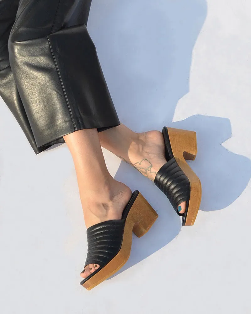 Beklina Open Toe Clog Black