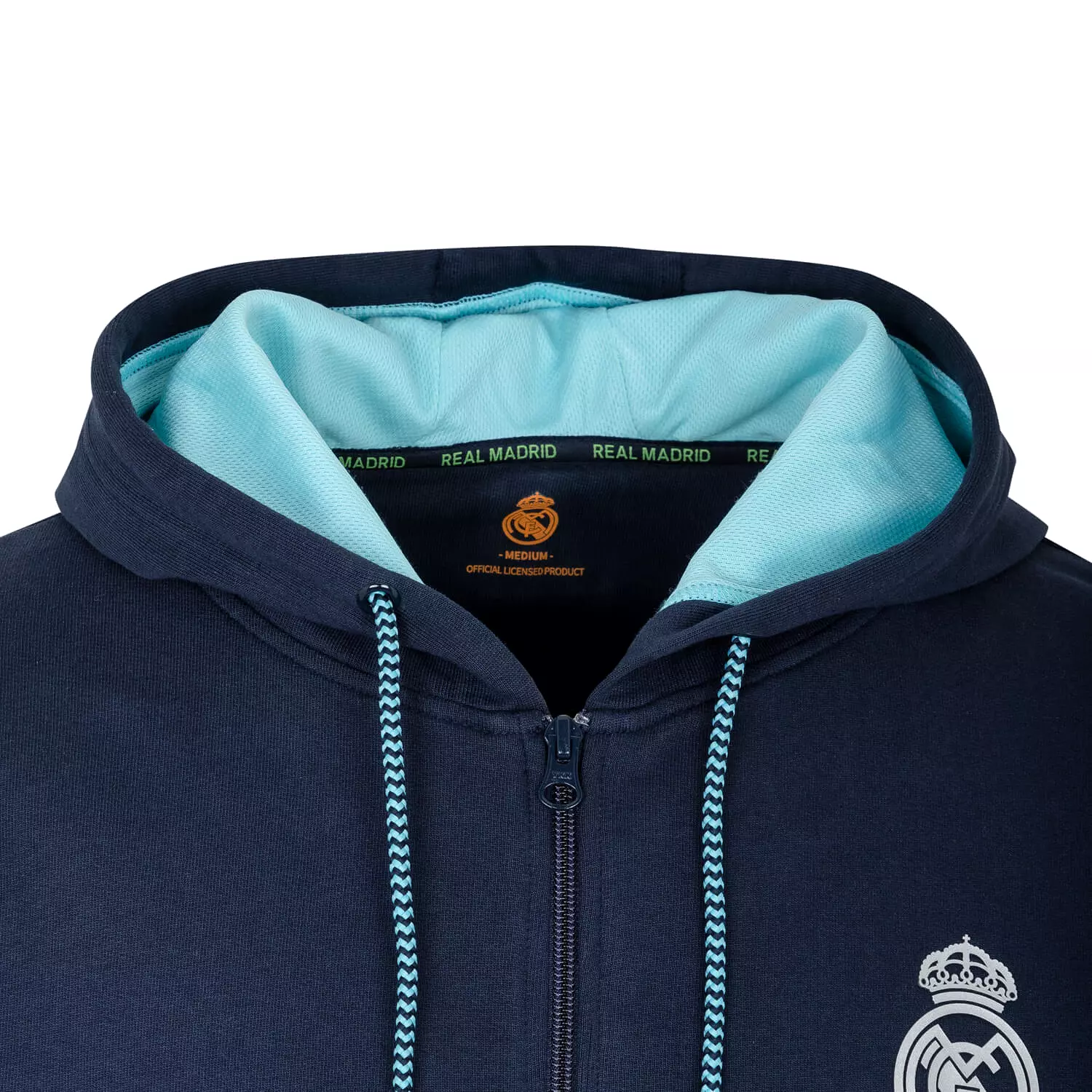 Bernabéu Neon Lights Sudadera Hombre Capucha Cremallera Azul