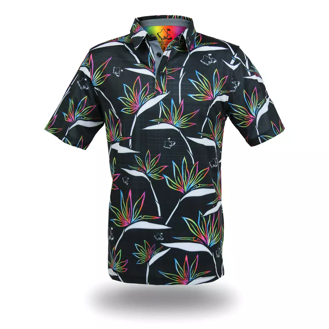 Birdies of Paradise Black Shave Ice - OGA Men's Polo - Black