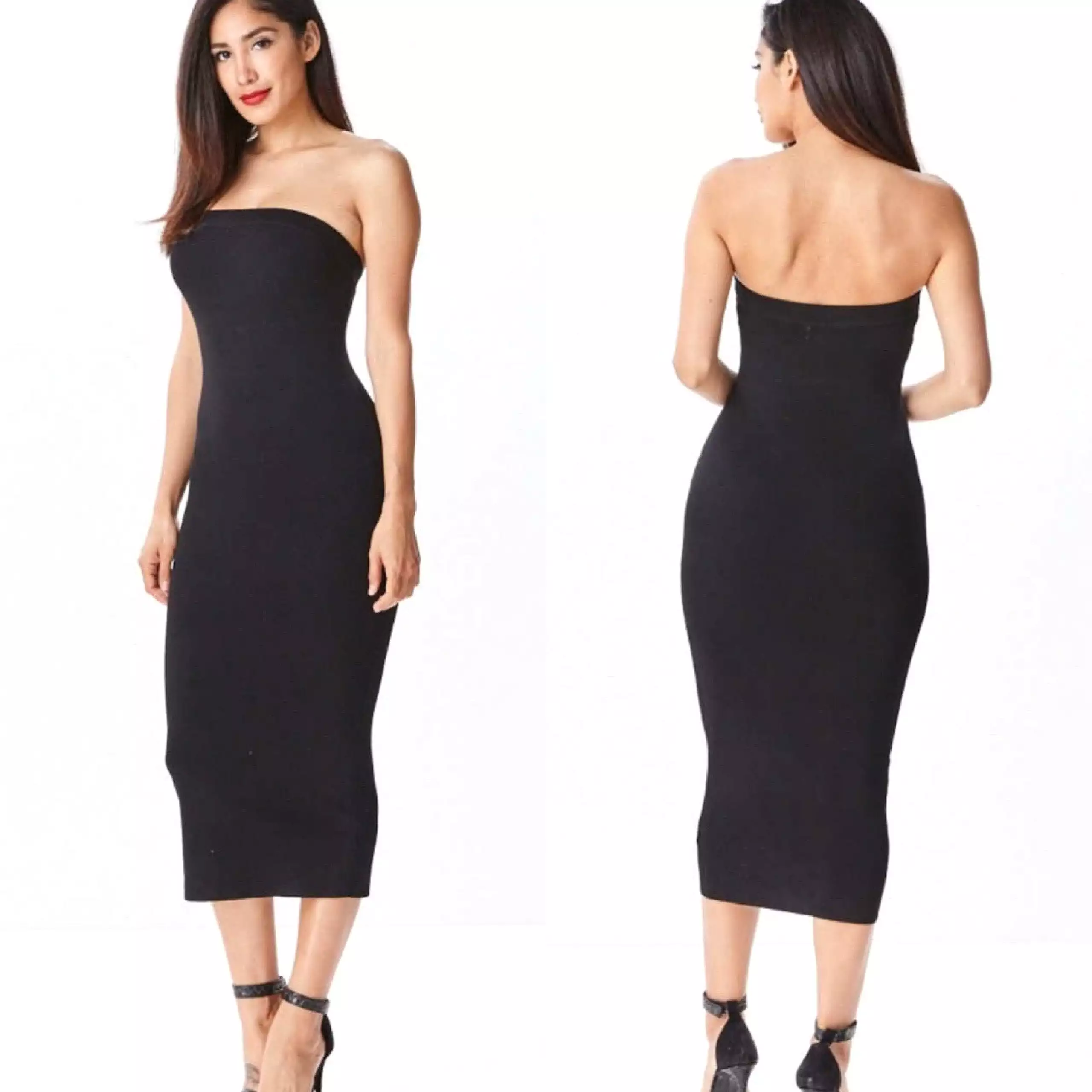 Black Strapless Tube Top Dress