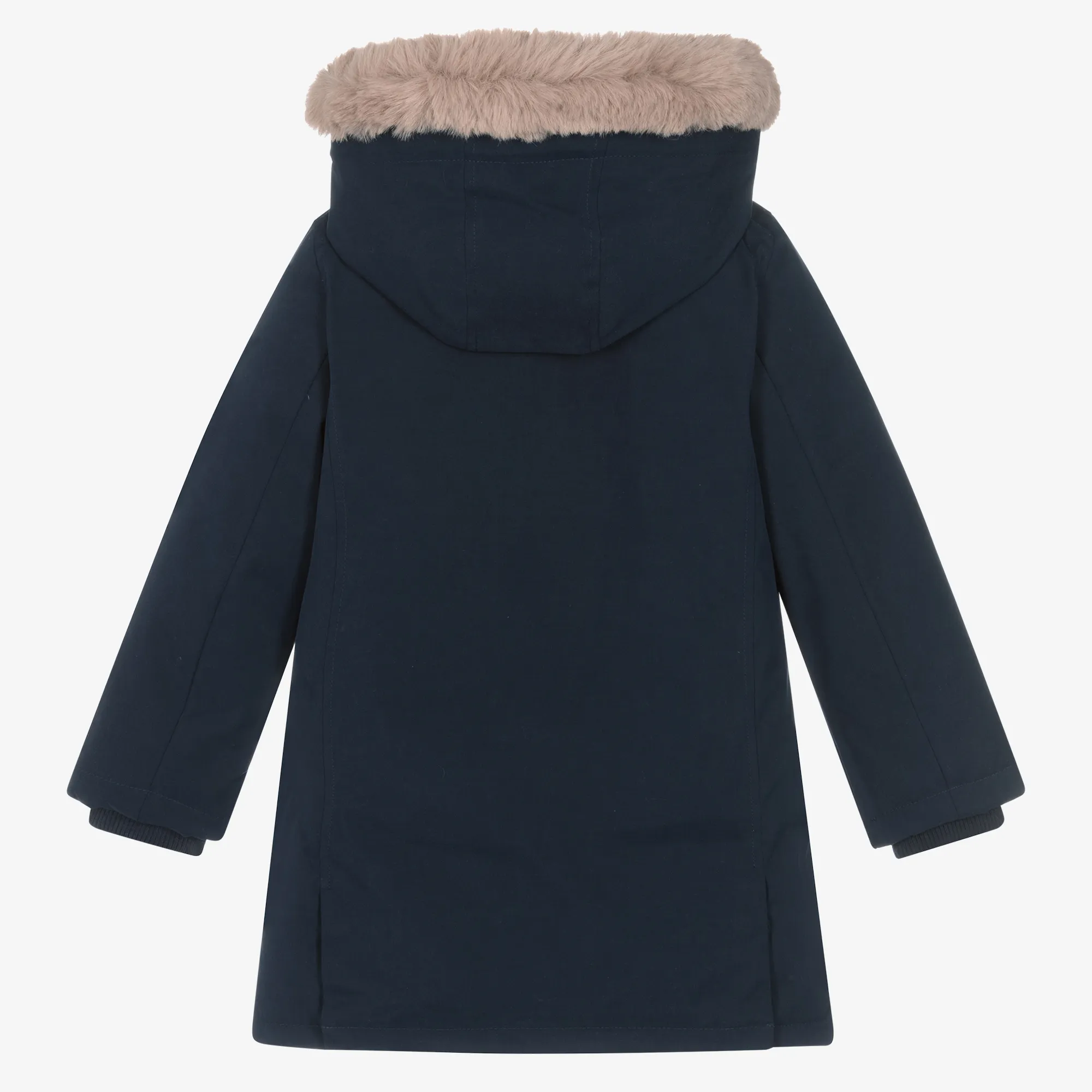 Boys Navy Blue Down-Filled Parka Coat