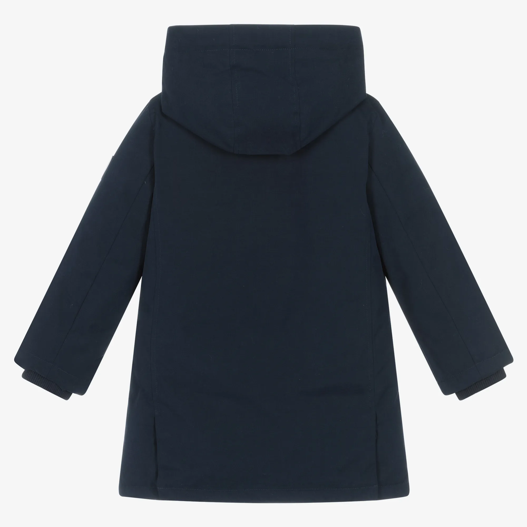 Boys Navy Blue Down-Filled Parka Coat