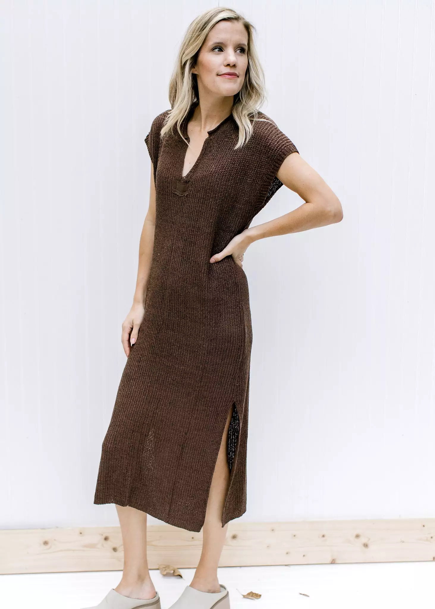 Brown Layer Me Sweater Dress