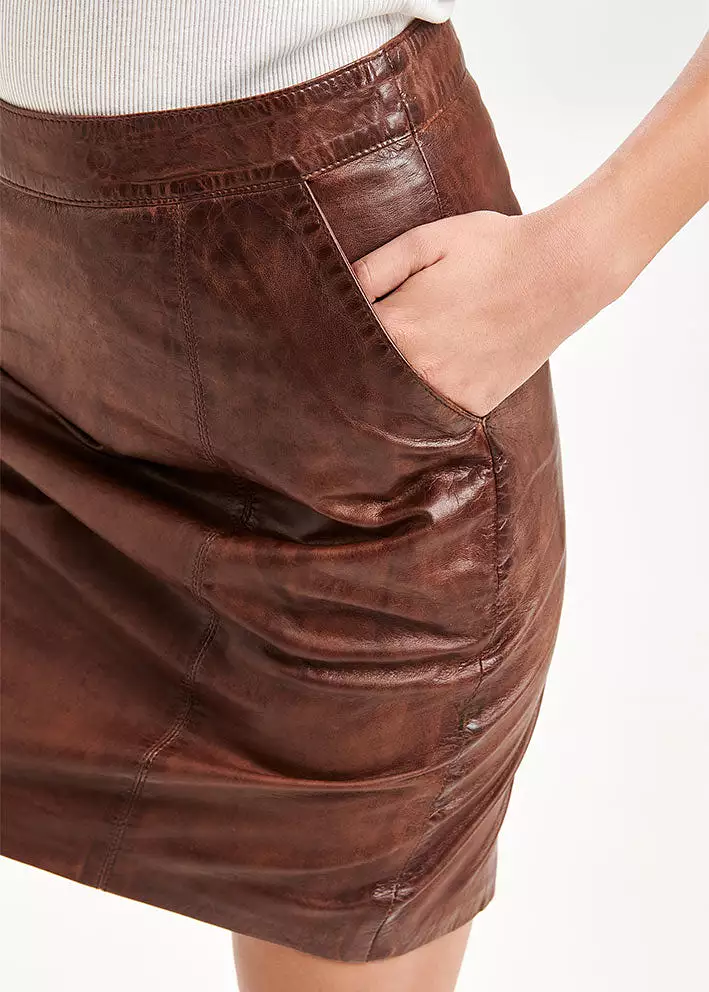 BTF CPH Pencil Skirt with Pockets 100102 Carob Brown