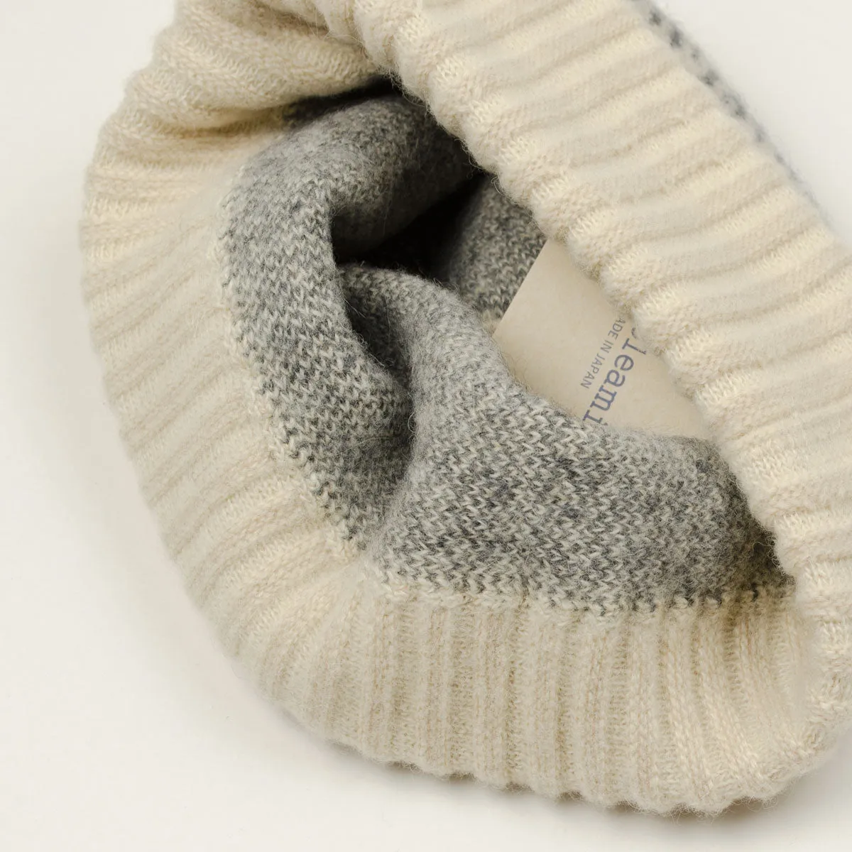 cableami - Baby Alpaca Beanie - Ivory / Gray