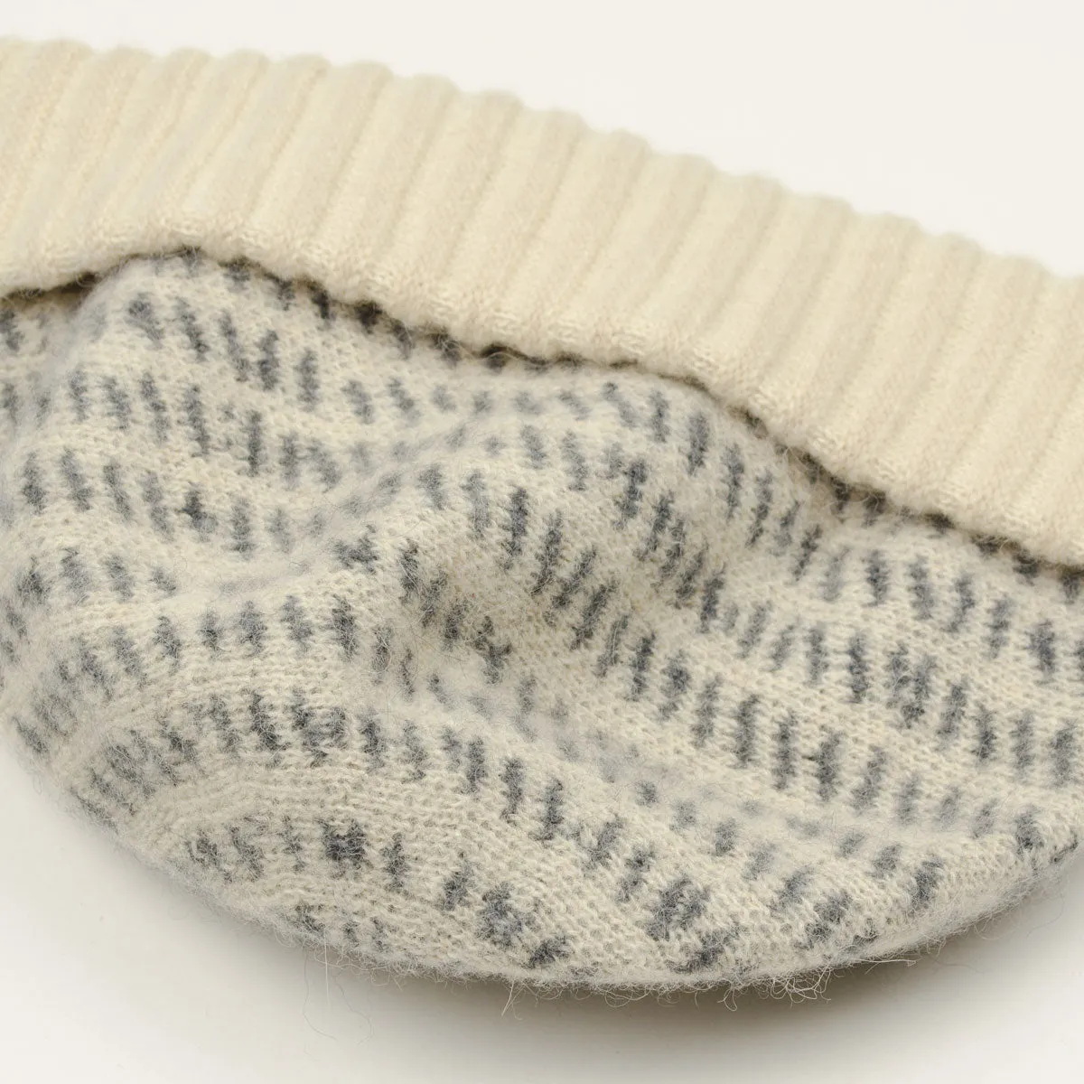 cableami - Baby Alpaca Beanie - Ivory / Gray