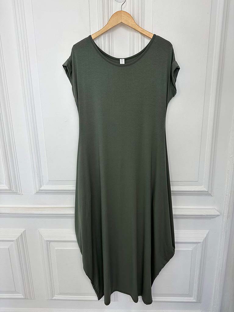 Cap Sleeve Layering Dress - Khaki