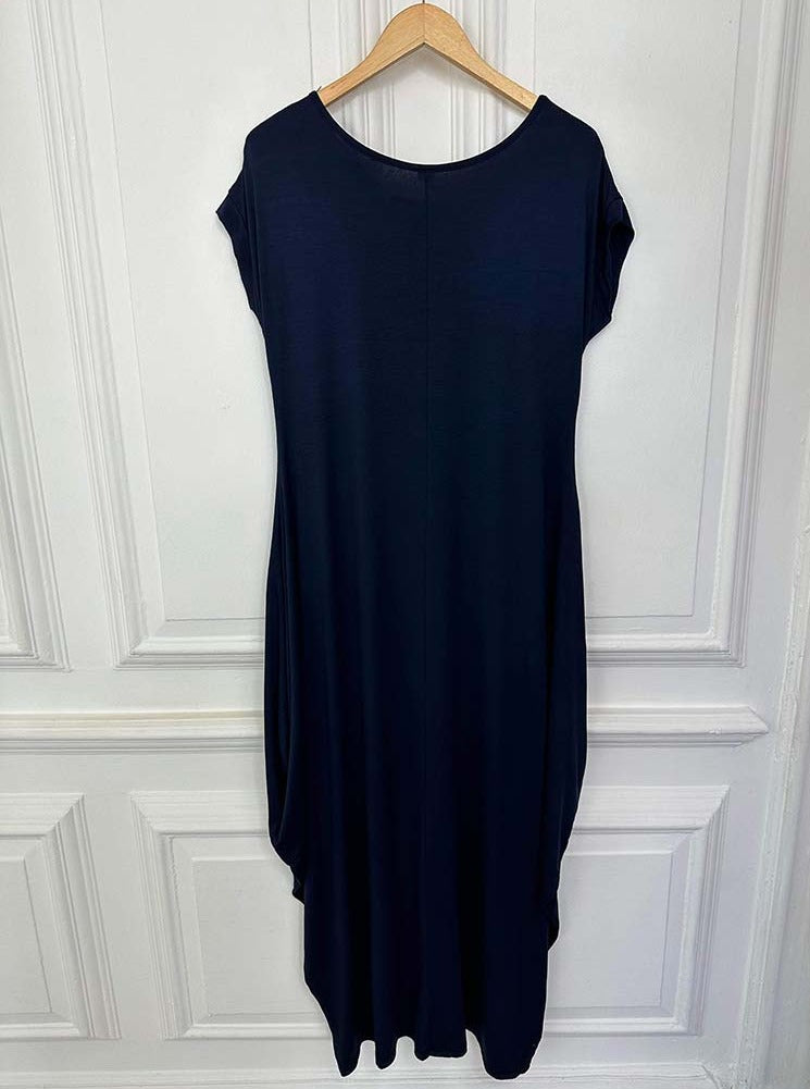 Cap Sleeve Layering Dress - Navy