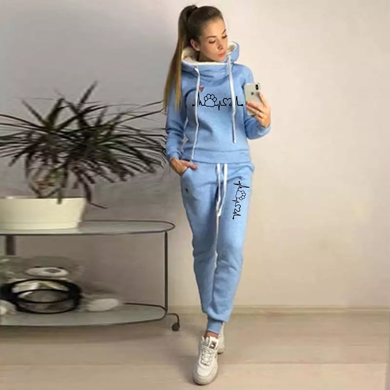 Casual 2 Piece Set Women Tracksuit Autumn Spring Hoodies