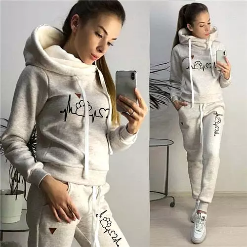 Casual 2 Piece Set Women Tracksuit Autumn Spring Hoodies