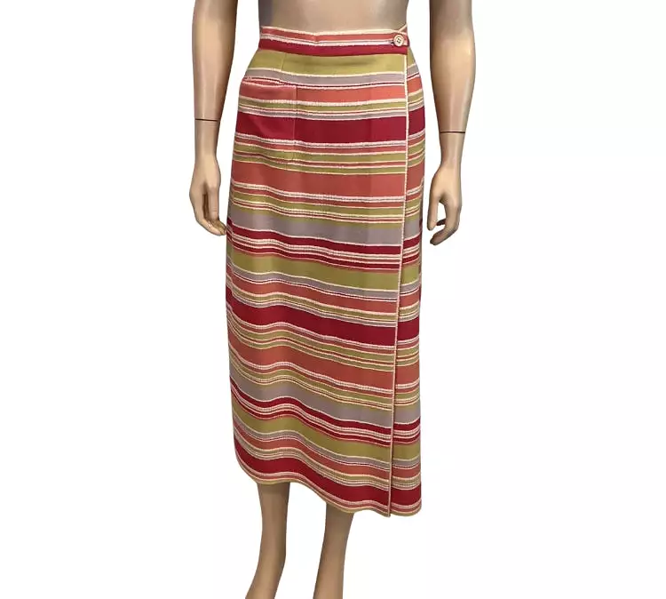 Chanel 00C 2000 Cruise Multicolor Stripe Maxi Long Skirt FR 34 US 4