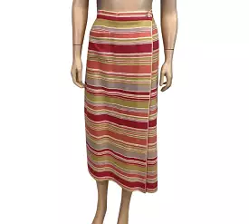 Chanel 00C 2000 Cruise Multicolor Stripe Maxi Long Skirt FR 34 US 4