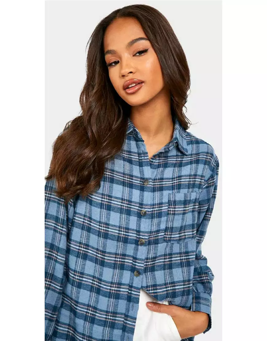 Checked Shirt in Sky Blue