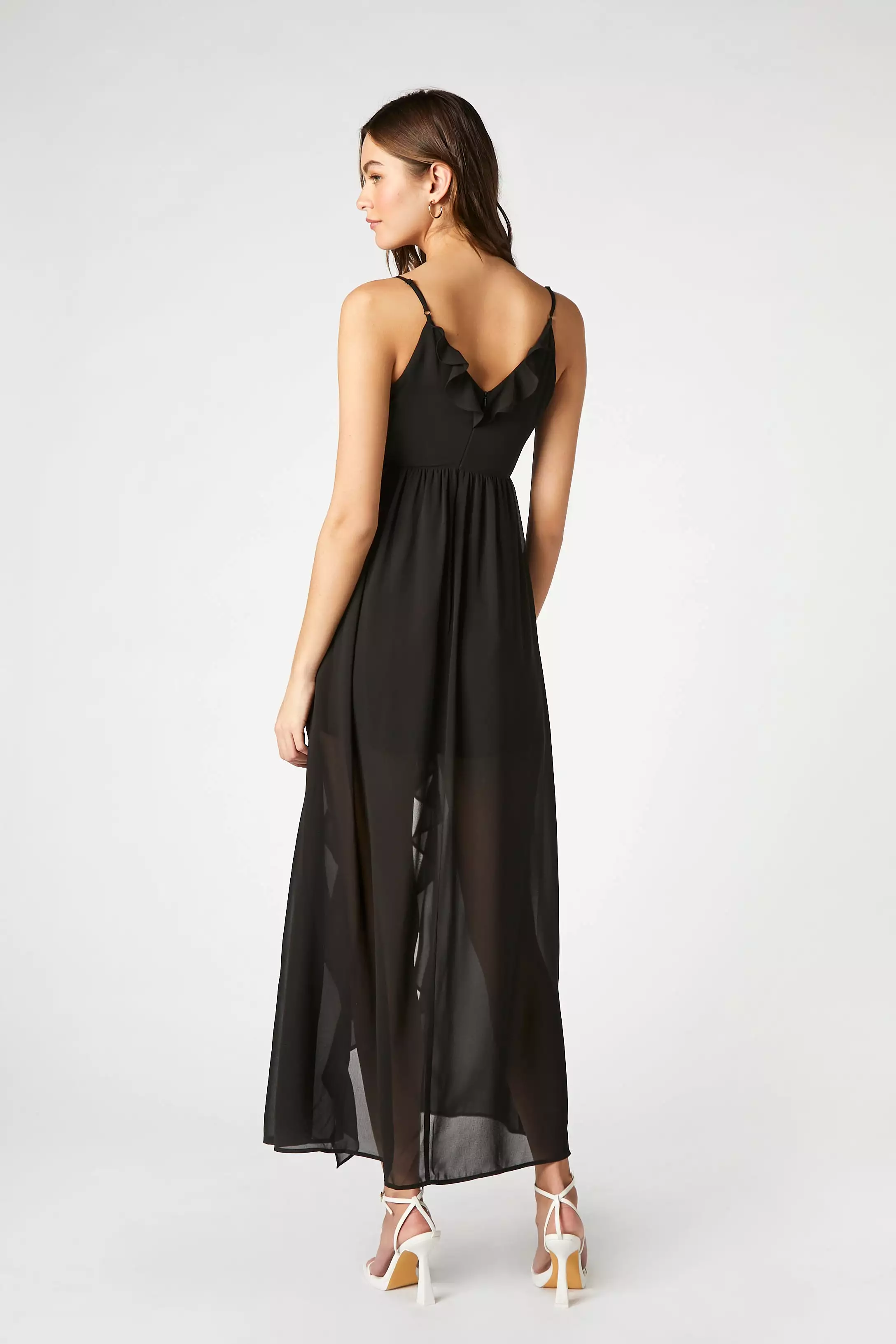 Chiffon Ruffle High-Low Dress