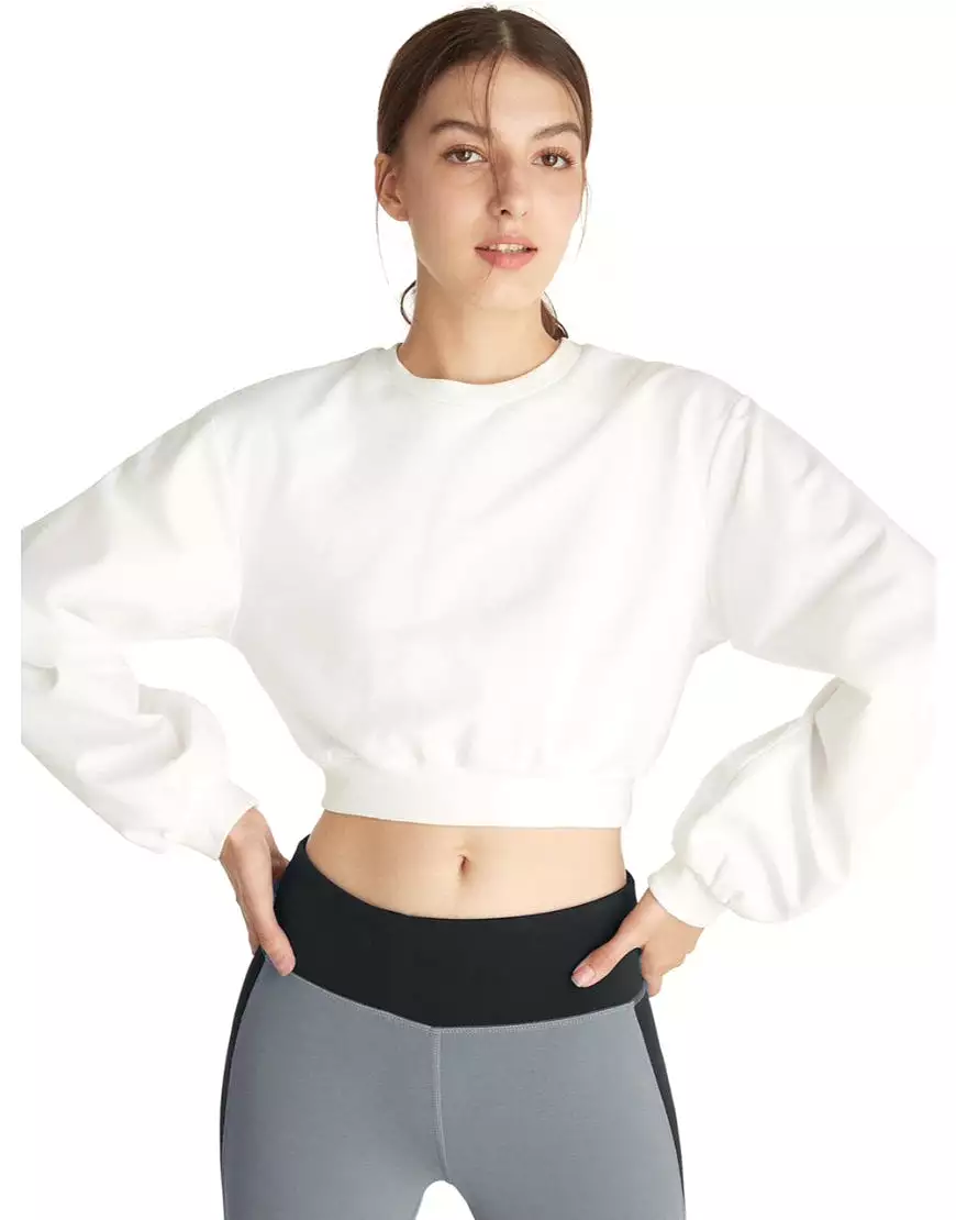 Cropped Fleece Sweatshirt(Minor Defect)