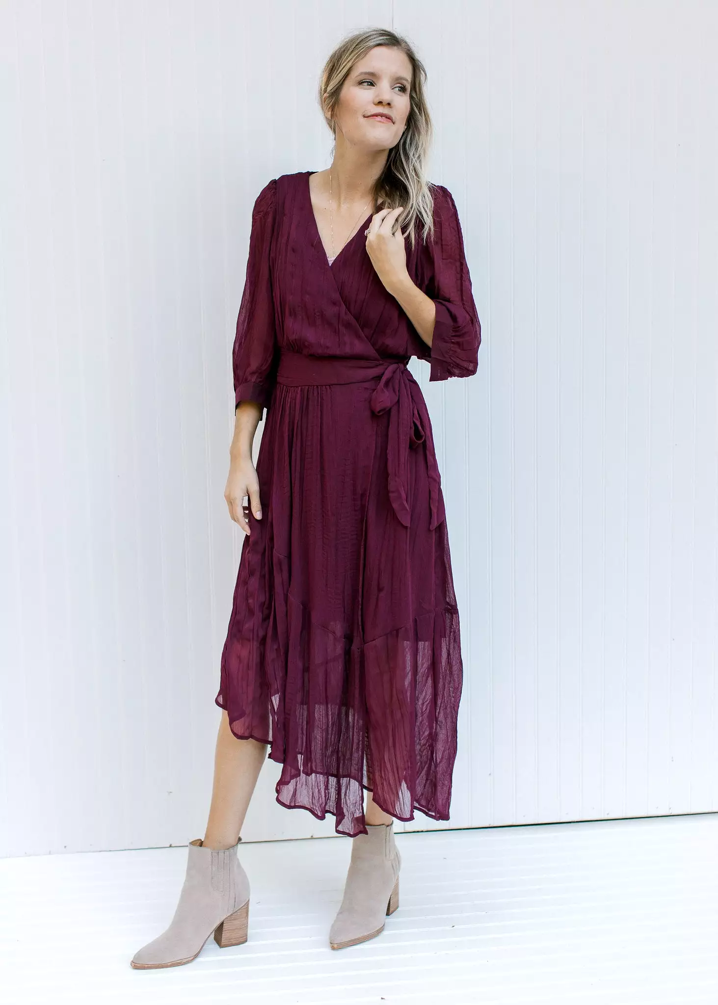 Deep Rose Wrap Dress