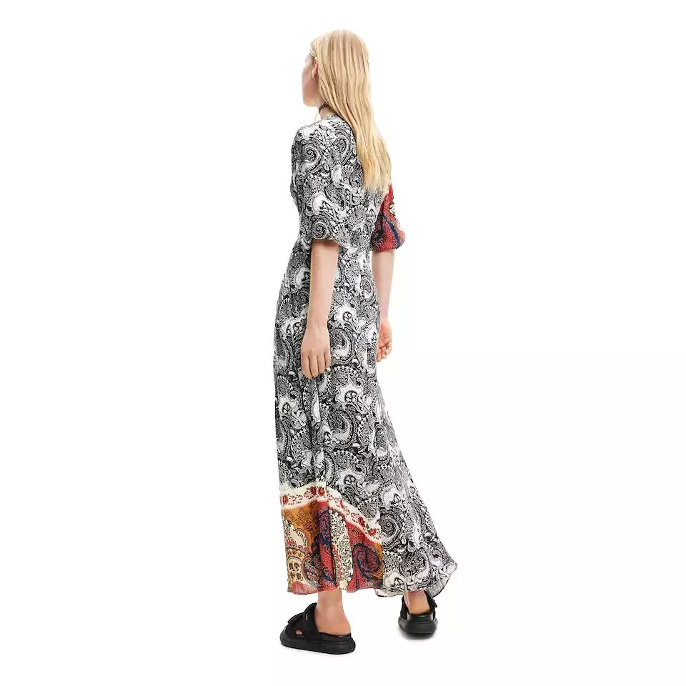 Desigual Long Paisley Cut-Out Dress