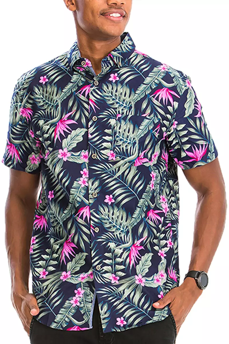 Digital Print Hawaiian Short Sleeve Shirt