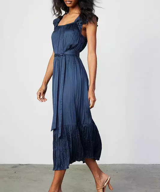 Double Layer Midi Dress - Slate Navy