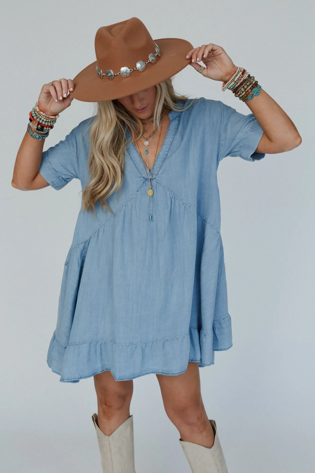 Dream Drifter Denim Dress - Light Denim