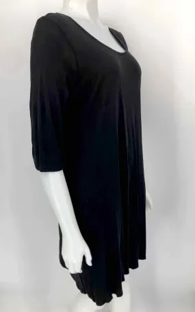 EILEEN FISHER Black Silk Short Sleeves Tunic Size X-LARGE Dress