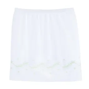 Embroidered Crib Skirt- Meadow