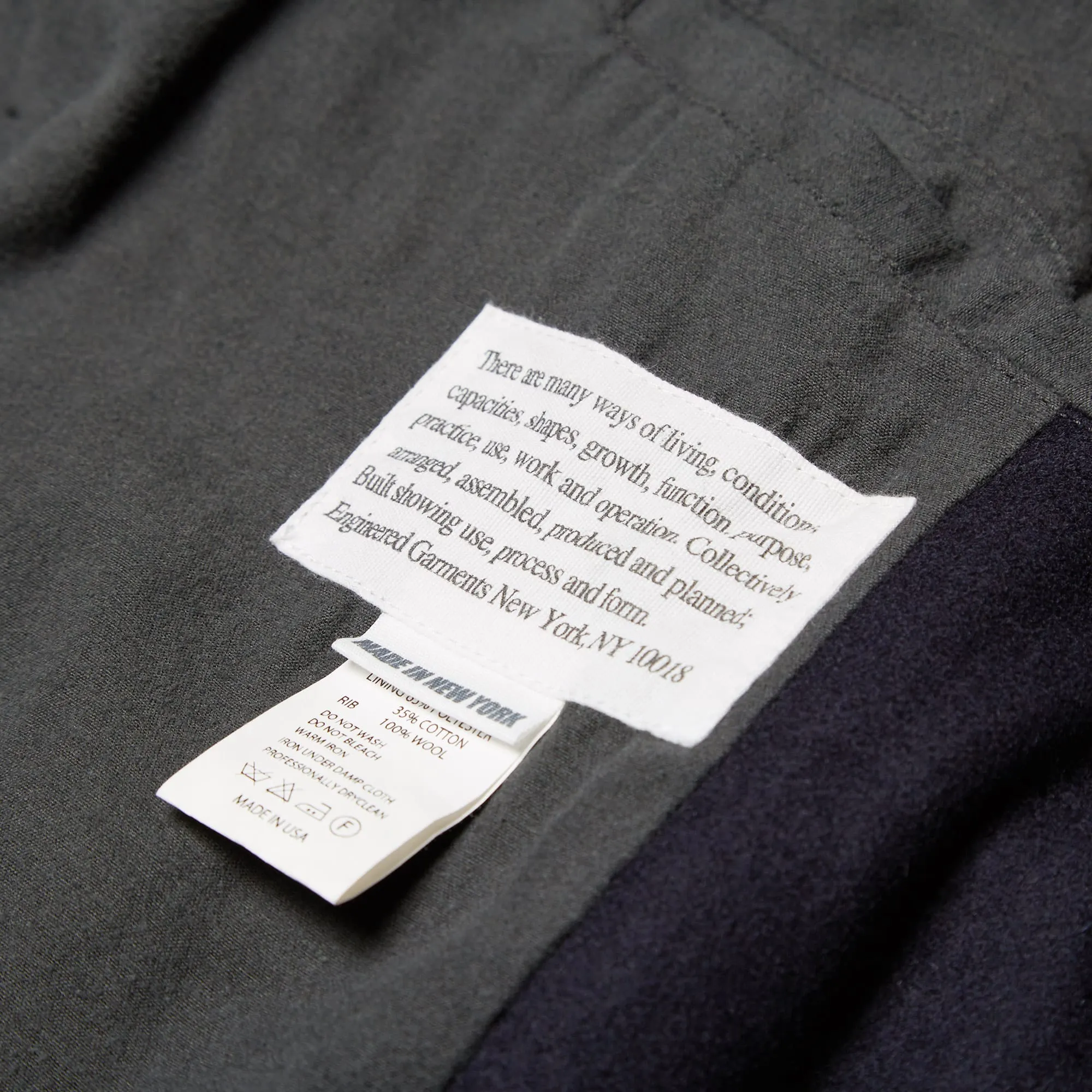 Engineered Garments TF JacketDark Navy 20oz Wool Melton