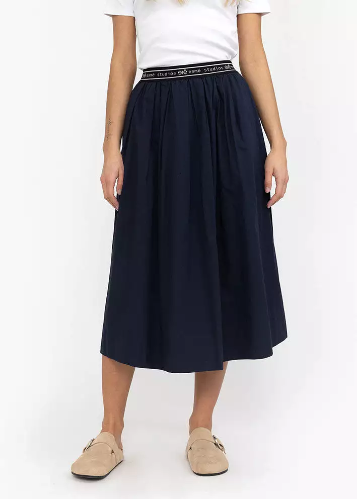 Esmé Studios Calla Midi Skirt - Nederdel - Dark Sapphire