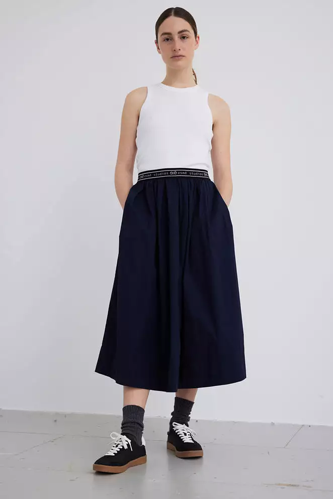 Esmé Studios Calla Midi Skirt - Nederdel - Dark Sapphire