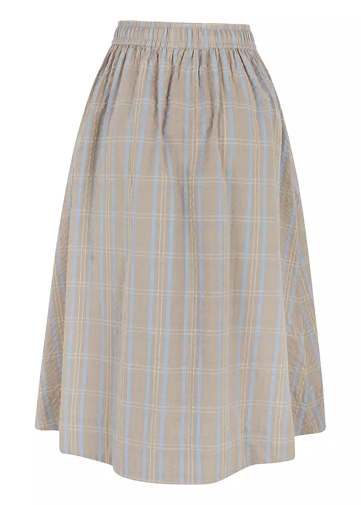 Esmé Studios Mella Midi Skirt - Nederdel - Chateau Gray Checks