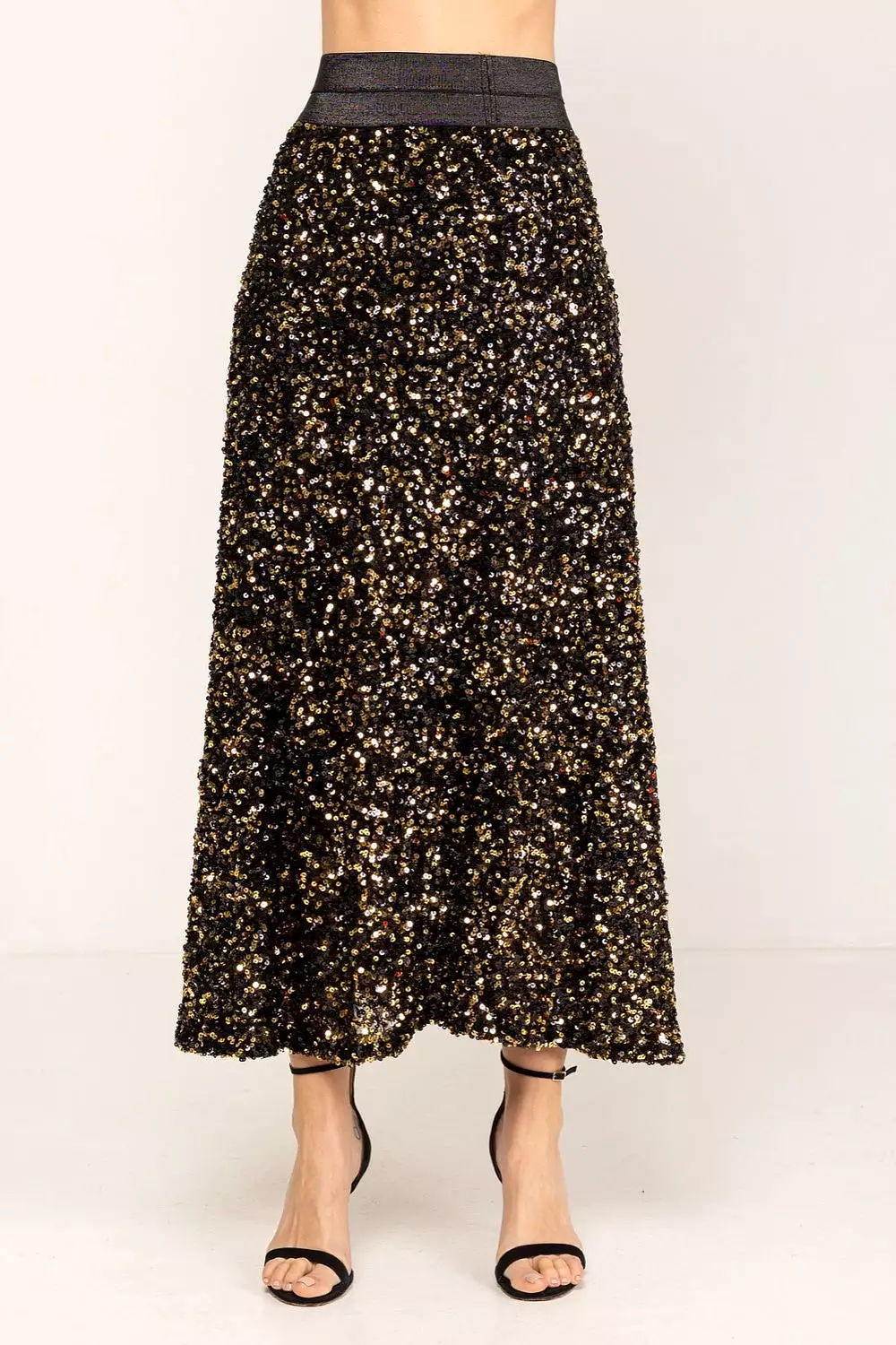 FABULOSA MIDI SKIRT BLACK & GOLD