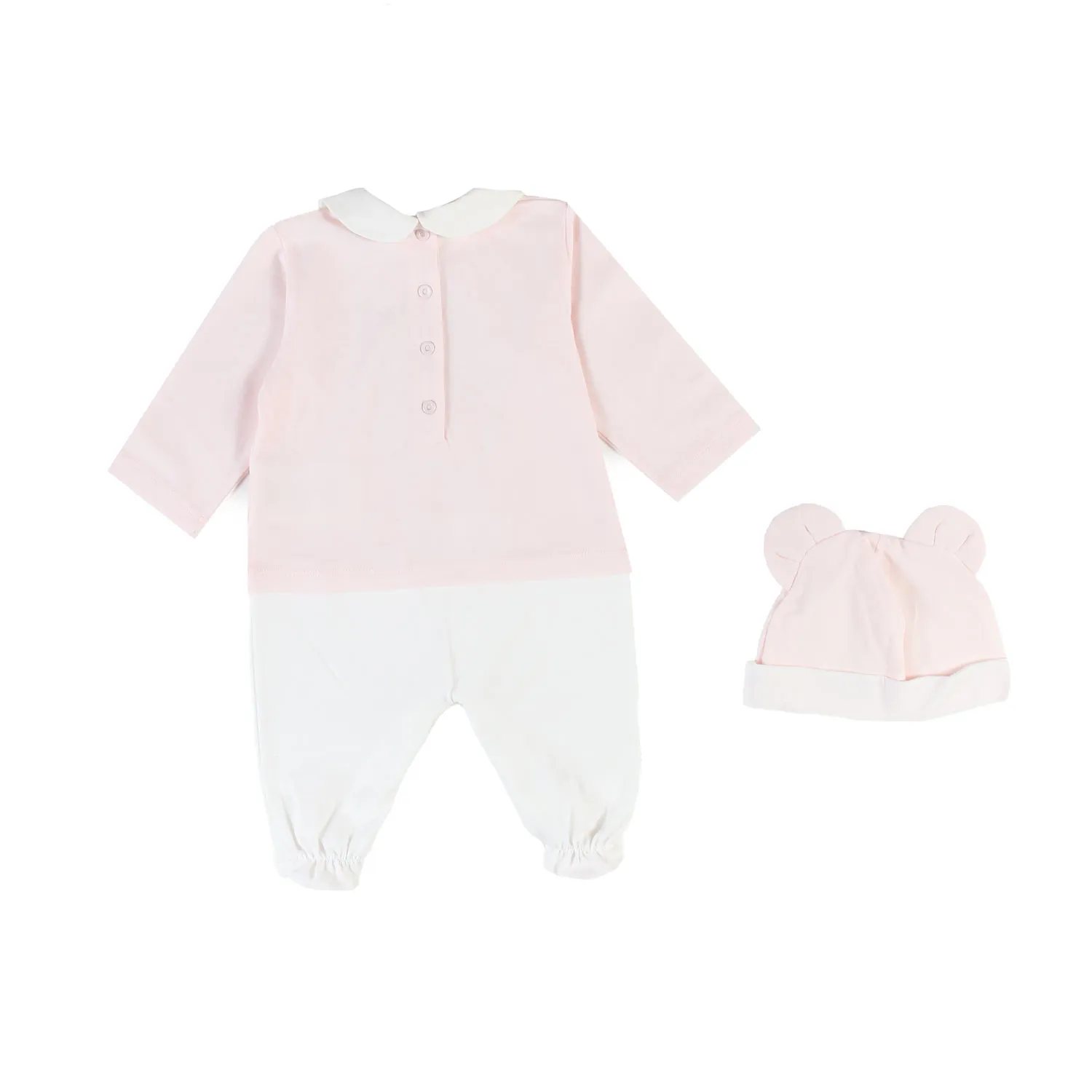 Fendi Fendi Light Pink And Cream Romper Set For Newborn