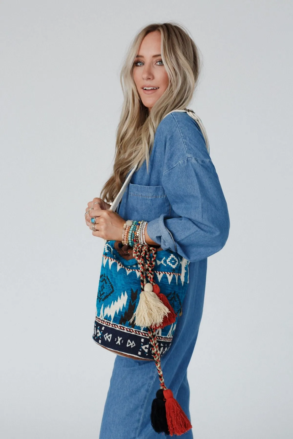 Fireside Flair Handwoven Boho Bag - Multi