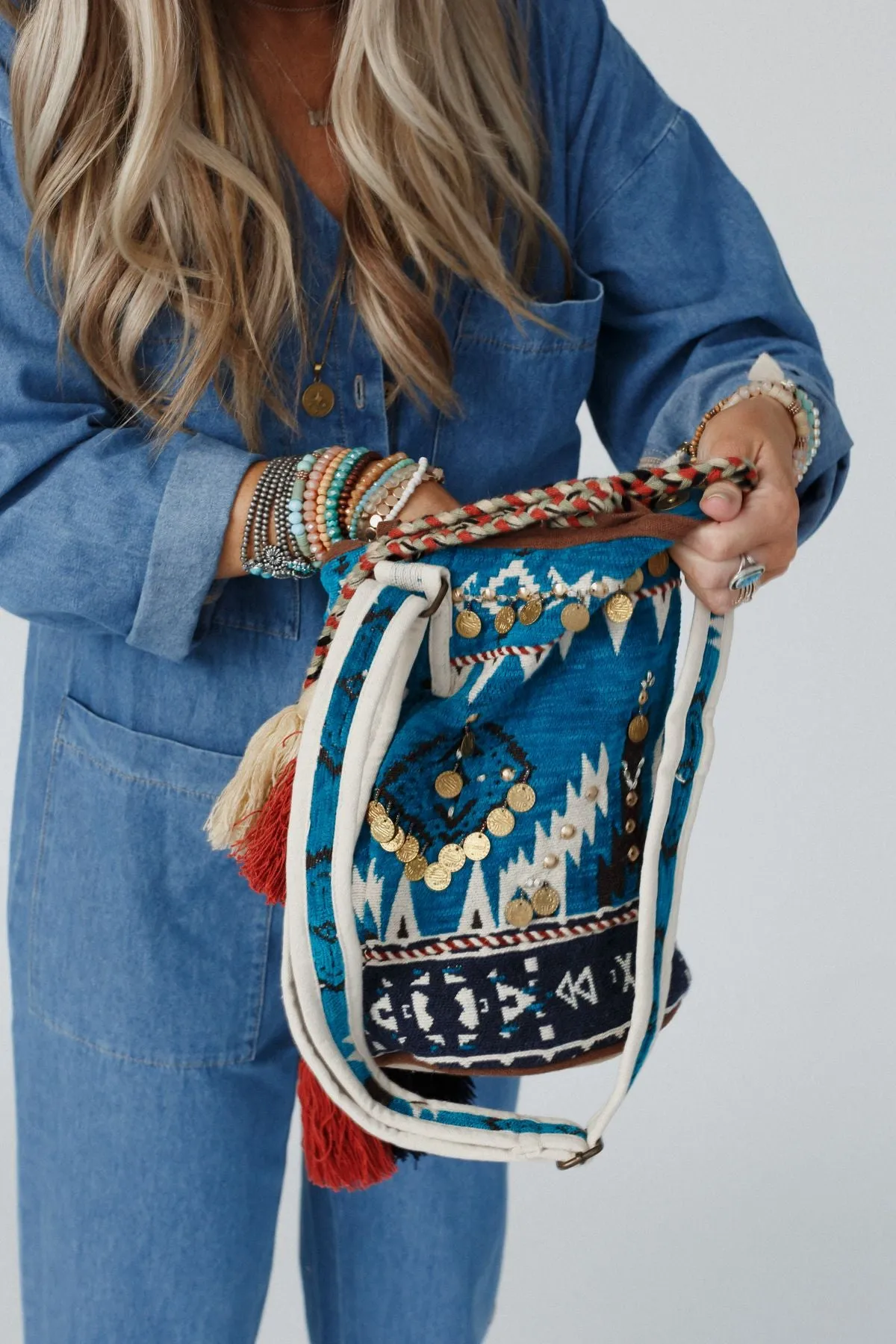 Fireside Flair Handwoven Boho Bag - Multi