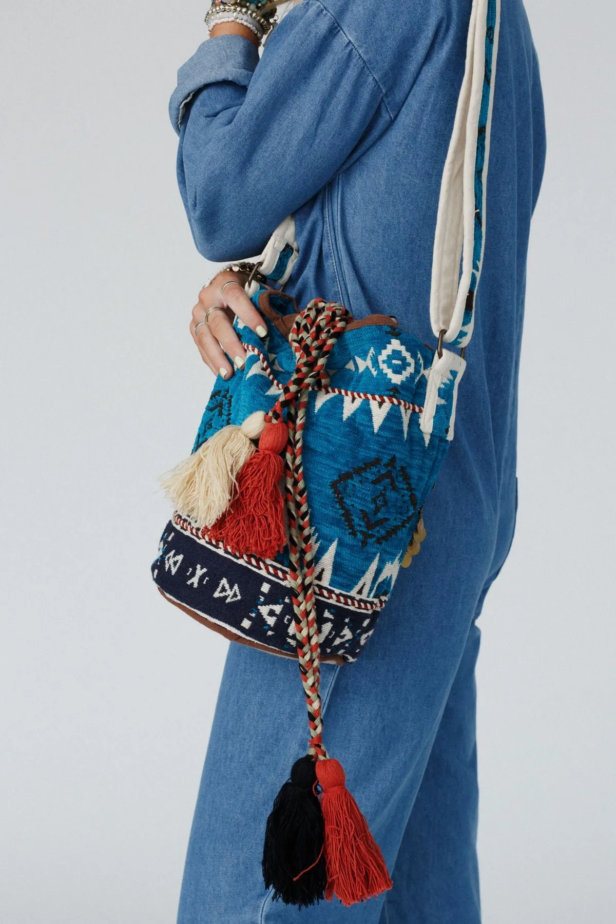 Fireside Flair Handwoven Boho Bag - Multi