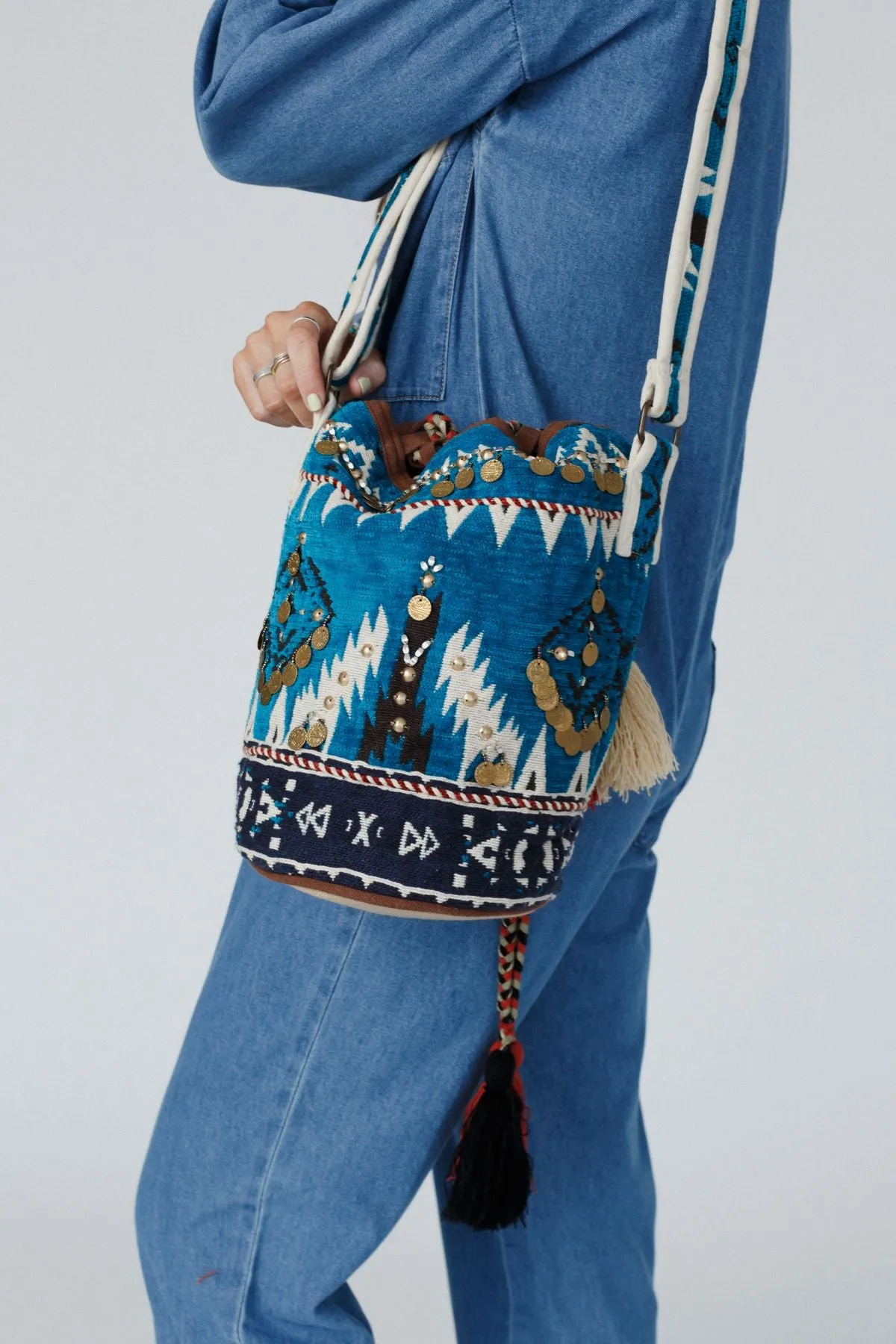 Fireside Flair Handwoven Boho Bag - Multi