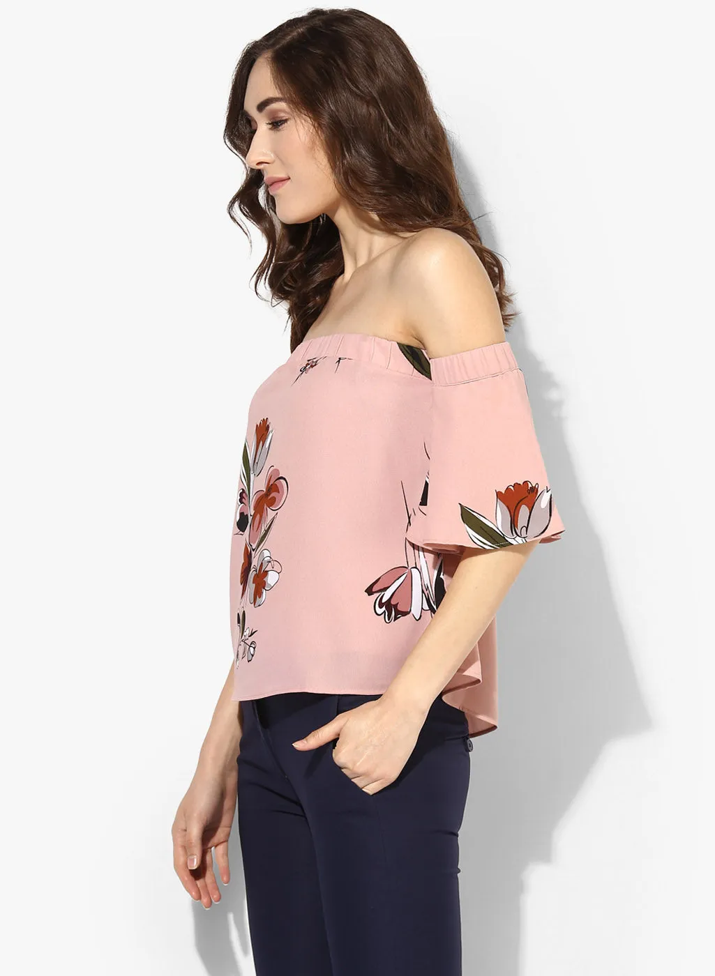 Floral Printed Off-Shoulder Top