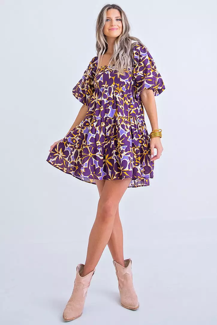 Floral Smock Tier Dress