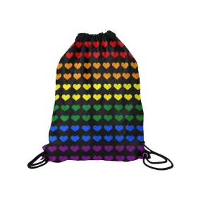 Gay Pride Hearts Drawstring Bag