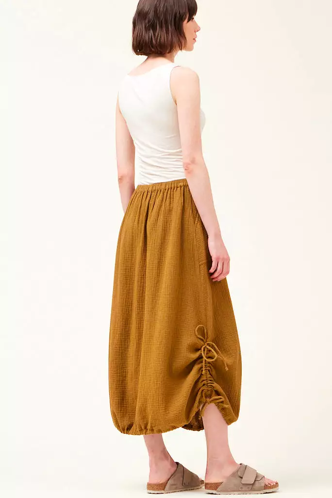 GRADE AND GATHER GAUZE MIDI SKIRT