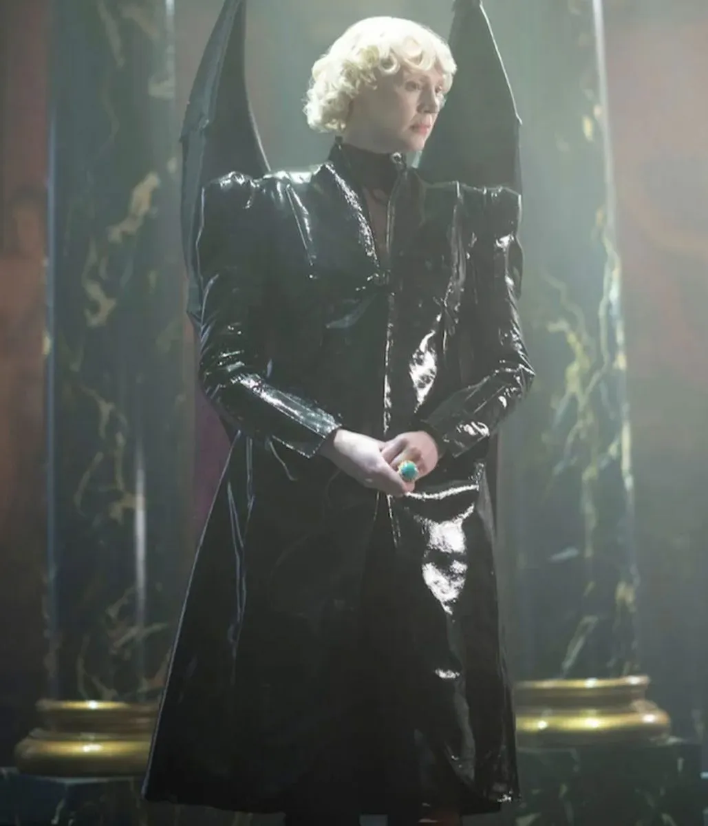 Gwendoline Christie Lucifer Black Leather Coat