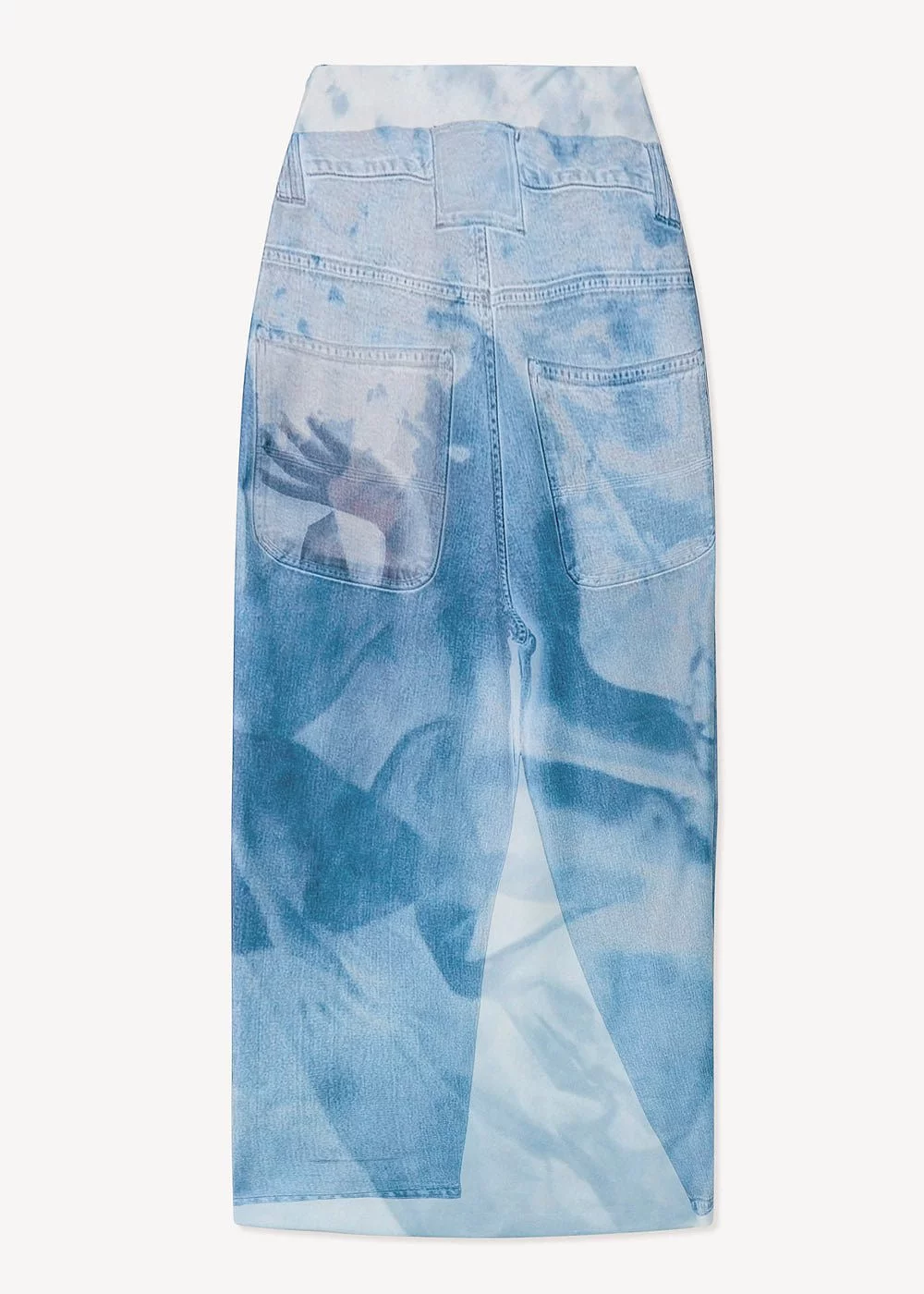 Handy Jean Print Silky Ankle Skirt