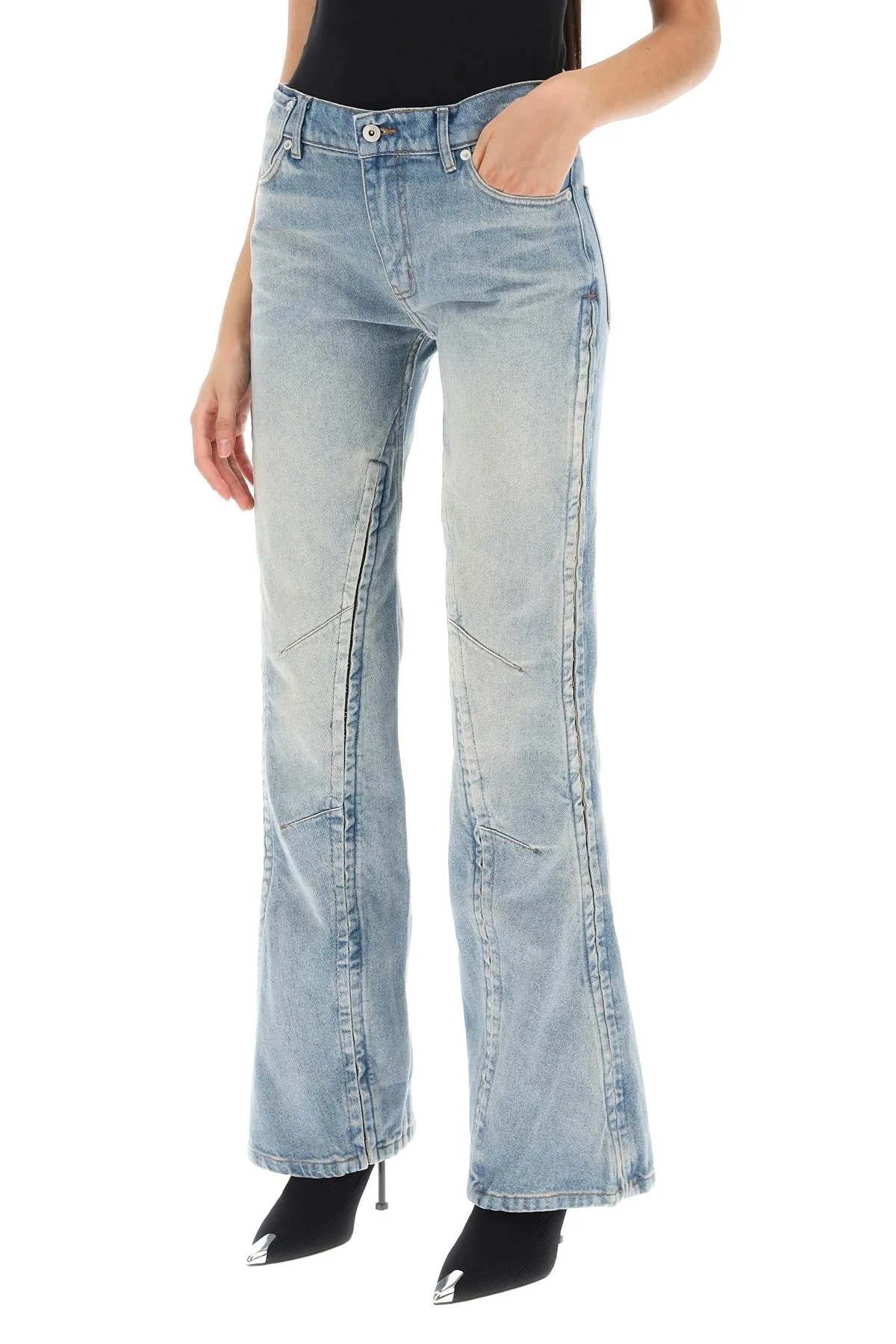 Hook And Eye Flared Jeans