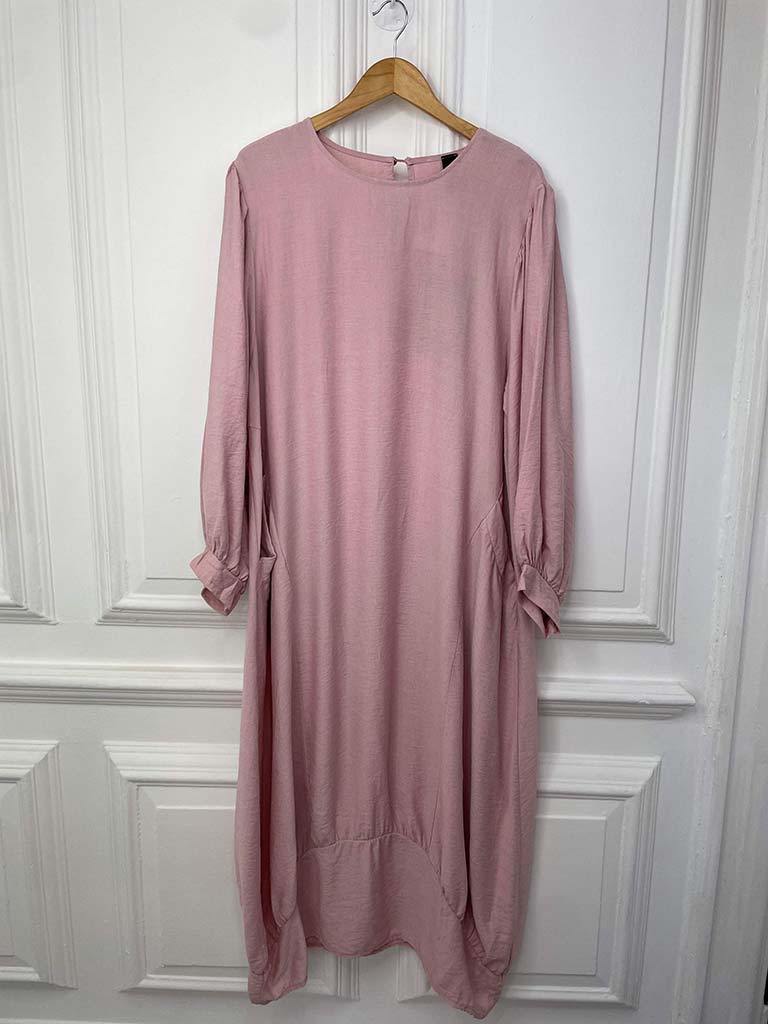 I.D Balloon Sleeve Pocket Maxi Dress - Rose