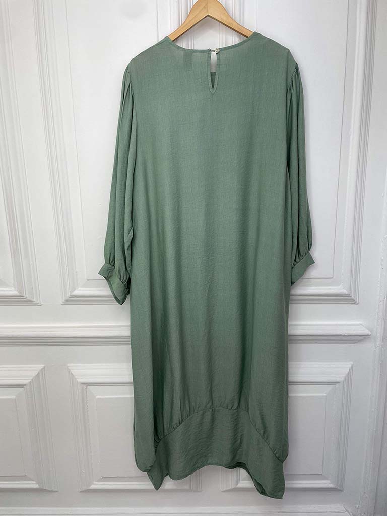 I.D Balloon Sleeve Pocket Maxi Dress - Sage