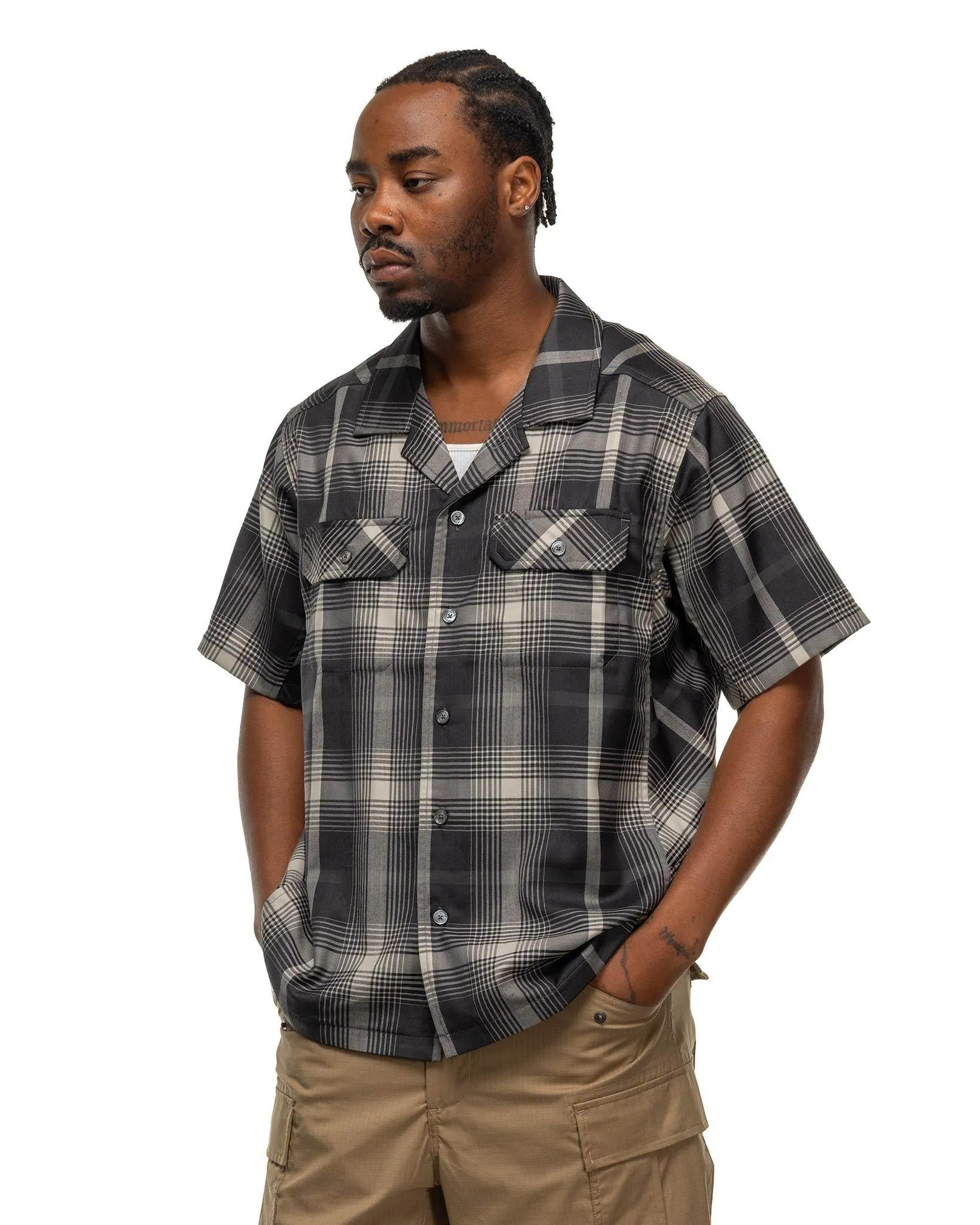 Jasper S/S Shirt - Plaid Merino Wool Midnight